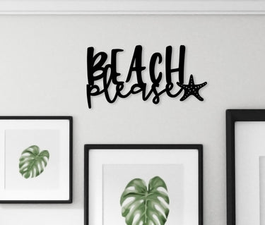 Beach Please Sign with Starfish - Simply Royal Design
